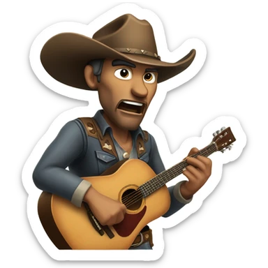 ANGRY COWBOY MUSICIAN sticker