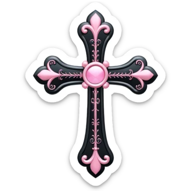 soft cute black pink goth cross , no woman sticker