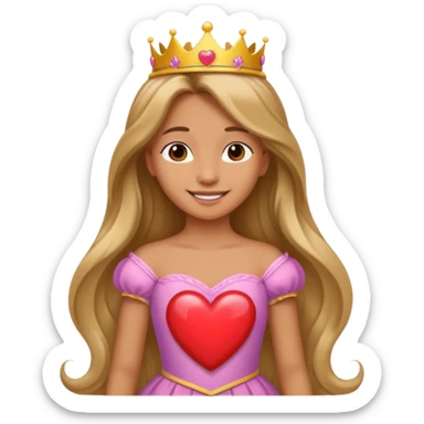 Corazón animal princesa sticker