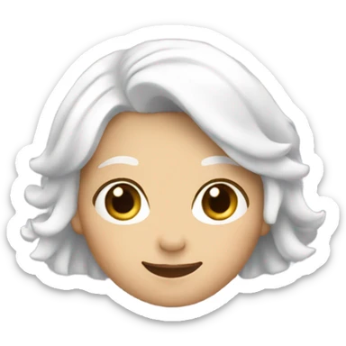 girl with short white hair waving hello sticker