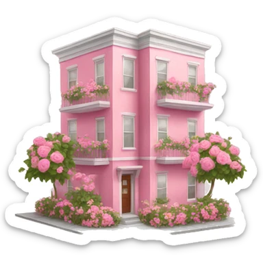Pink apartment with flowers  sticker