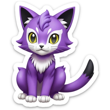 Liepard-Delcatty-Pokémon-Fakémon-hybrid-creature (full body) sticker