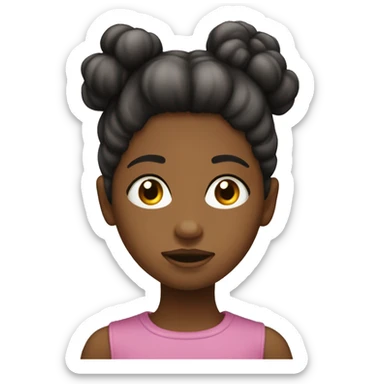 Niña de pelo negro y rubio durmiendo  sticker