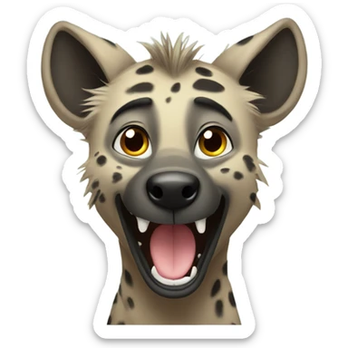 Hyena happy calm heartwarming expression  sticker