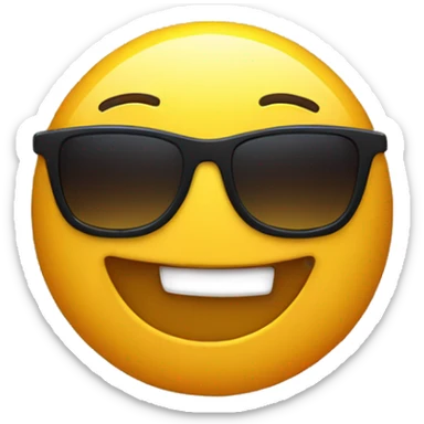 smirking emoji with sunglasses on sticker