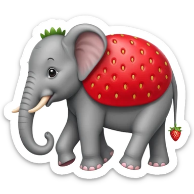 Red Strawberry elephant  sticker