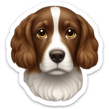 brown and white epagneul breton sticker