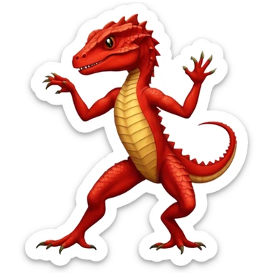 red lizardman dancing salsa sticker
