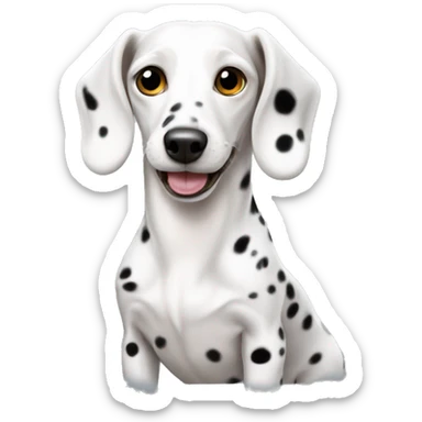 White dachshund dog with black spots sticker