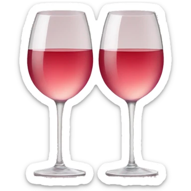 two rose wine glasses toasting sticker
