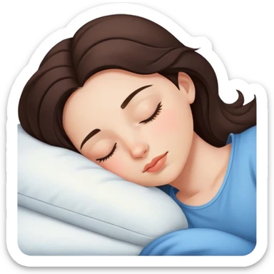 Brunette girl sleepin sticker
