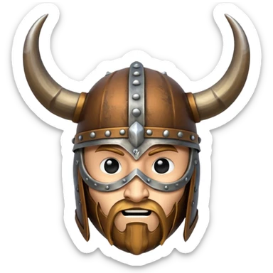 Solo el casco vikingo con cuernos sin cara de persona sticker