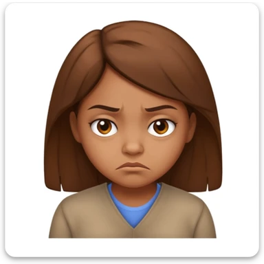 brown girl grumpy sticker