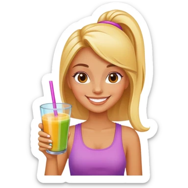 Girl with smoothie  sticker