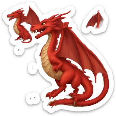 Dragón rojo hemoso  sticker