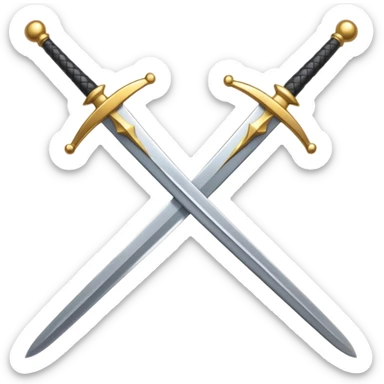 gold crossed swords sticker