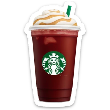 dark red starbucks drink sticker