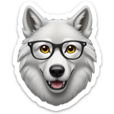 wolf wearing glasses sticker