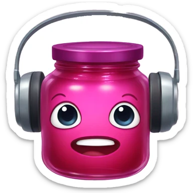 Jar of jelly with headphones sticker