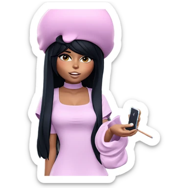 girl in dark hat sticker