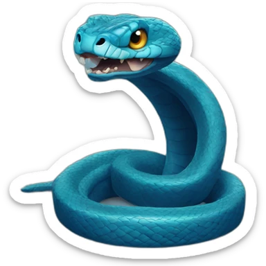 snake blue scary sticker