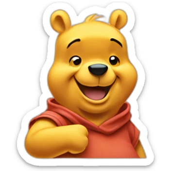 Winnie the pooh doing a thumbs up sticker