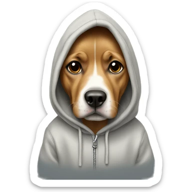 Dog wearing a hoodie  sticker