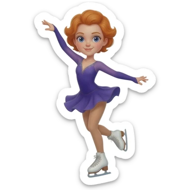 ginger haired figure skater sticker