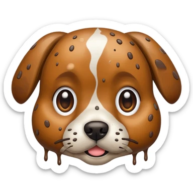 dog face after playing outside in the mud sticker