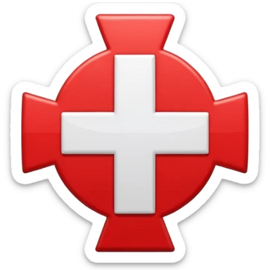 red medical cross symbol on a white3 background sticker