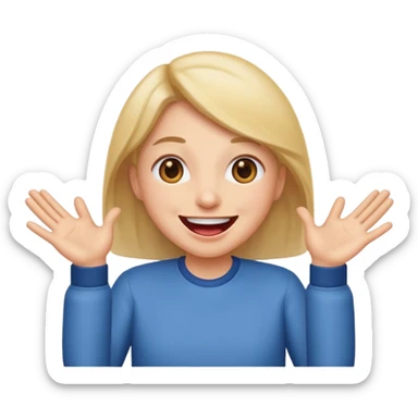 Normal emoji smiling with tongue out with hands to the side sticker