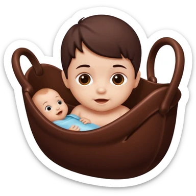 Baby in Chocolate cradle  sticker