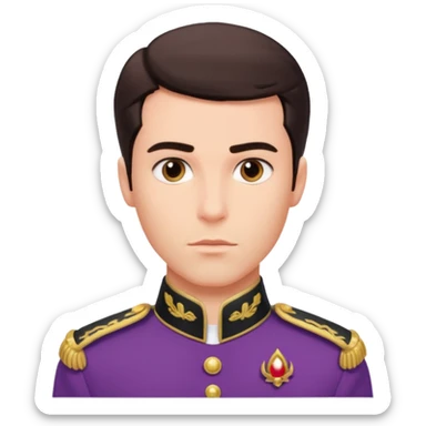 adult prince eric with serious facial expression and prince uniform sticker