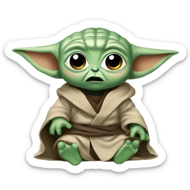 Angry baby yoda sticker