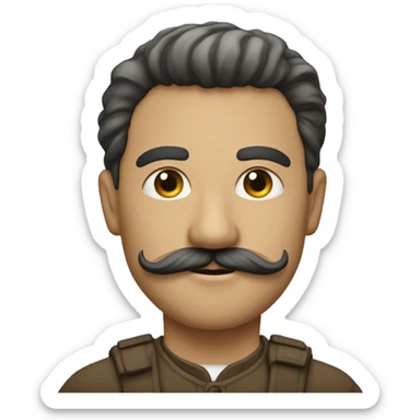 Homme avec moustache carrée et une raie sur le côté  sticker