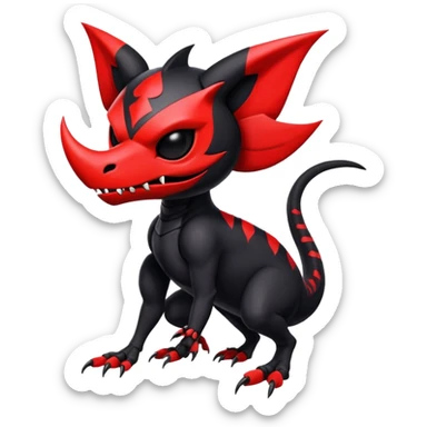Salandit-Noibat-Litten-Hybrid with a skull-mask (Full body) sticker
