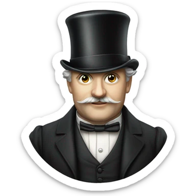 Photorealistic British gentleman in a monocle and a top hat sticker