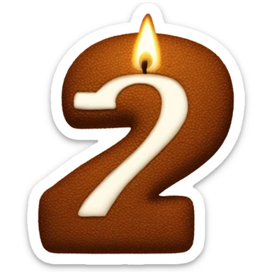 The number 22 as a brown birthday candle sticker