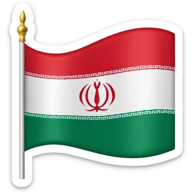 square iranian flag green white and red, green on top  whiite in middle red at the bottom sticker