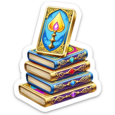 A stack of tarot cards sticker