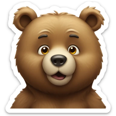 bear blowing kisses sticker