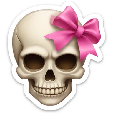Skull with a pink bow sticker