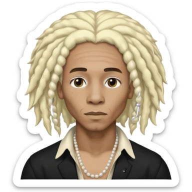 Black Male bob marley inspired hair platinum blonde with pearls makeup sticker
