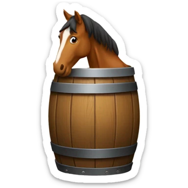 Horse turning barrel sticker