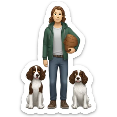 Springer spaniel with man and woman sticker