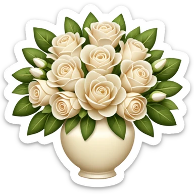 flower arrangements in a cream and white bouquet sticker