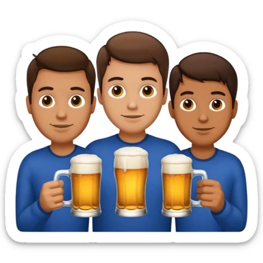 Seahawks drinking 3 men all brunette  sticker