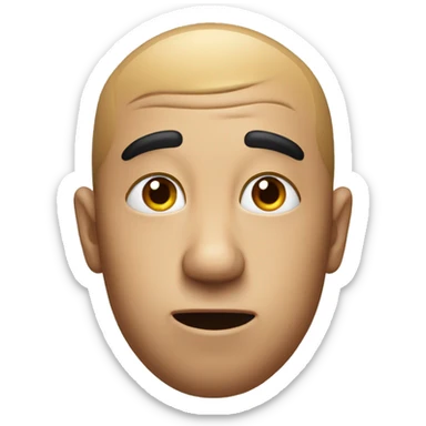 Head tilting face with eyebrows raised in disbelief sticker