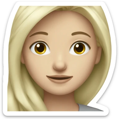 Blonde woman green eyes hugging light gray French is sticker