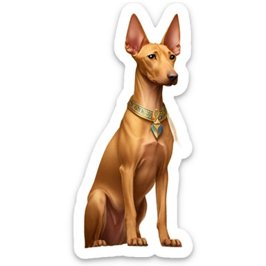 Egyptian pharaoh hound on a pyramid top sticker